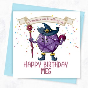 Tarjeta de cumpleaños de brujo / Tarjeta de cumpleaños RPG / Tarjeta de cumpleaños / Tarjeta de cumpleaños de juego de rol / Tarjeta de cumpleaños de fantasía