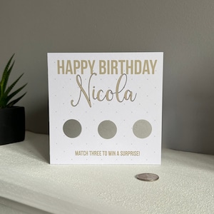 Carte d'anniversaire à gratter pour gagner | carte à gratter | Carte d'anniversaire surprise | Révéler la carte | Cartes amusantes | Carte d'anniversaire