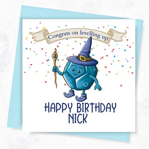 Cartão de aniversário do feiticeiro | Cartão de aniversário do RPG | Cartão de aniversário da fantasia | Cartão de aniversário de dramatização