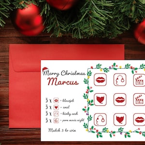 Coppia di biglietti di Natale gratta e vinci / Biglietto di Natale gratta e vinci malizioso / Regali di Natale divertenti per coppie / Biglietto di Natale gratta e vinci / Riempitivo per calze