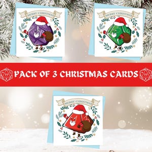 Weihnachtskranz Karten | RPG Weihnachtskarten | Fantasie Weihnachtskarten | DND Weihnachtskarten | DND Dice Weihnachtskarten | Weihnachtskarten