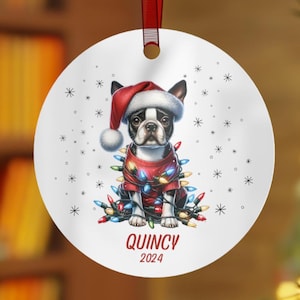 Boston Terrier Ornament Personalized Boston Terrier Christmas Boston Terrier Gift Dog Christmas Ornament Dog First Christmas Boston Terrier