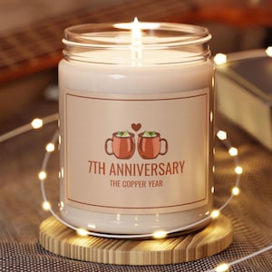 7th Anniversary Candle Copper Anniversary Seventh Anniversary Gift for Husband Gift for Wife Couple Anniversary Gift 7th Wedding Anniversary
