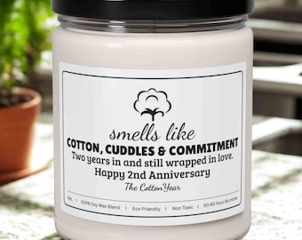 Second Anniversary Gift, 2nd Wedding Anniversary, Cotton Anniversary Gift, Gift for Wife, Gift for Husband, Anniversary gift for couple,