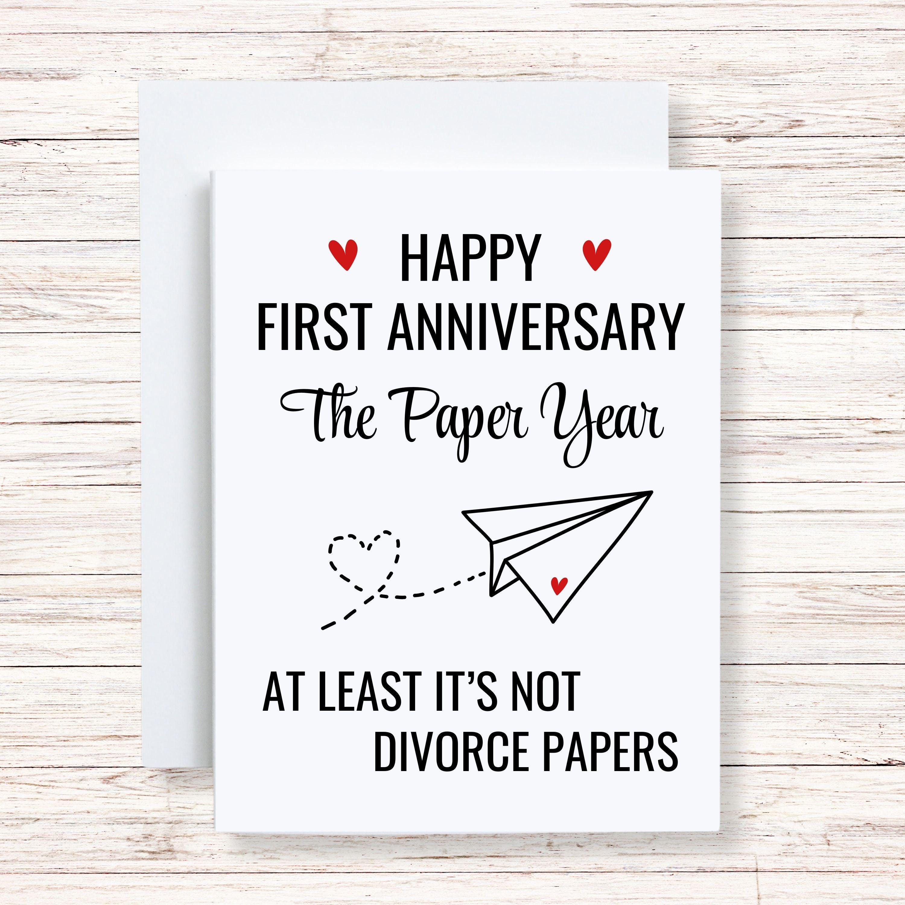 First Anniversary Card, Paper Anniversary Card, Funny Anniversary