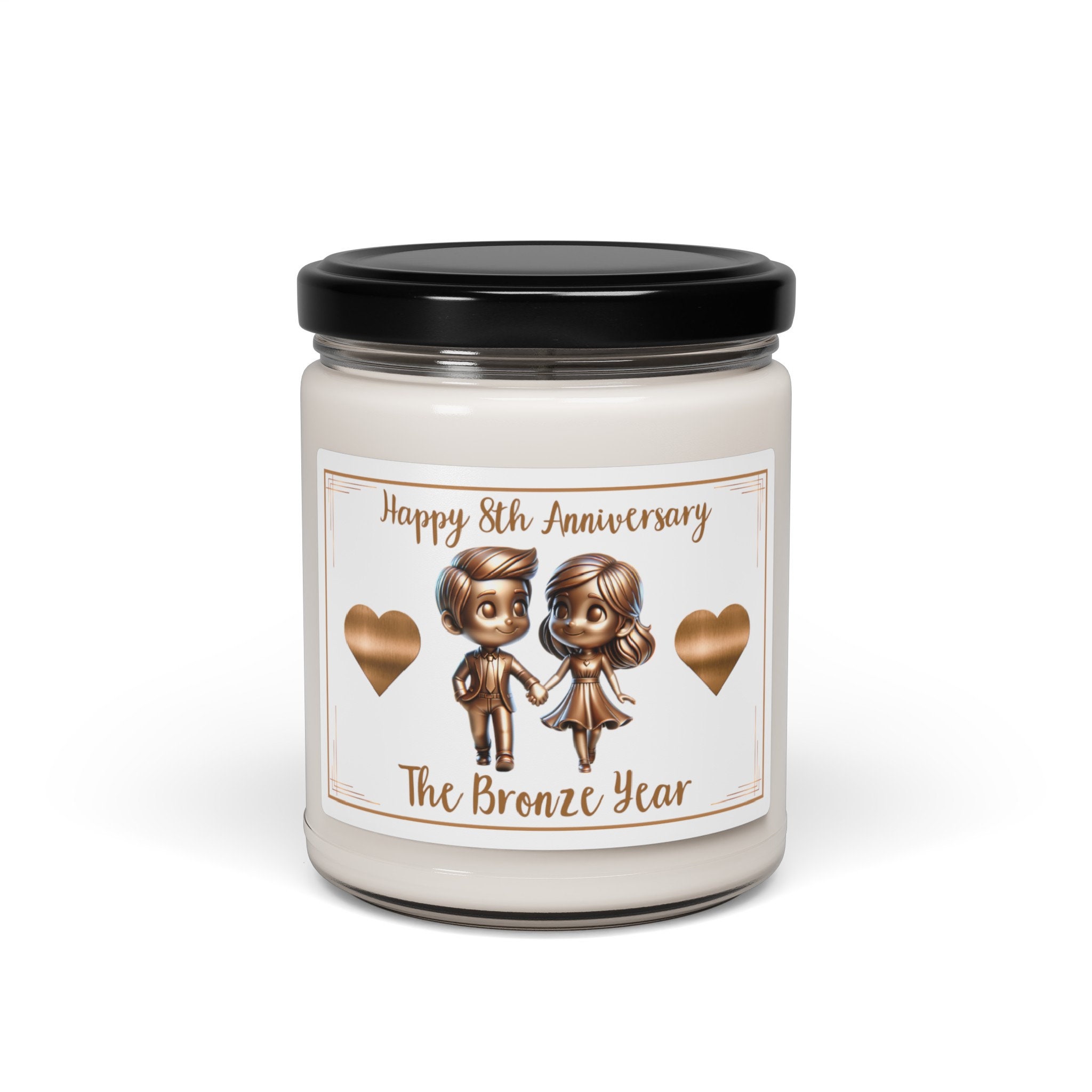8th Wedding Anniversary Candle the Bronze Year Husband Wife Couple