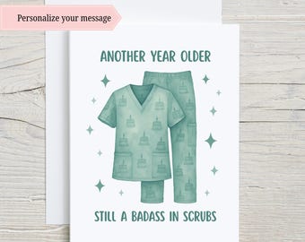 Nurse Birthday Card, Emergency Room Nurse Birthday, Gift for Coworker, Vet Assistant Birthday, Hospital Staff Birthday, Medical Birthday