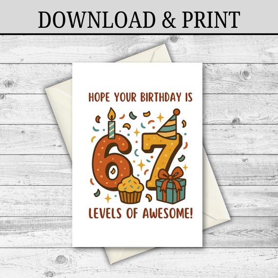 DIGITAL DOWNLOAD Six Seven Birthday Card, 6-7 Birthday, Teen Slang Gift, Teen Birthday, Tween Slang Card, Birthday Card for Kid