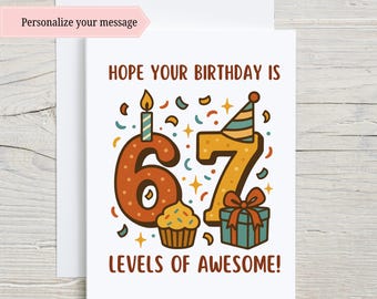 Six Seven Birthday Card, 6 - 7 Birthday Card, Kids Birthday Card, Birthday Card for Kid, Slang Birthday Card, Teen Birthday Card