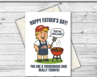 DESCARGA DIGITAL Tarjeta del Día del Padre de Trump, Tarjeta del Día del Padre con Asado a la Parrilla, Tarjeta del Día del Padre con Barbacoa, Tarjeta para Él, Tarjeta Divertida del Día del Padre, Tarjeta para Papá