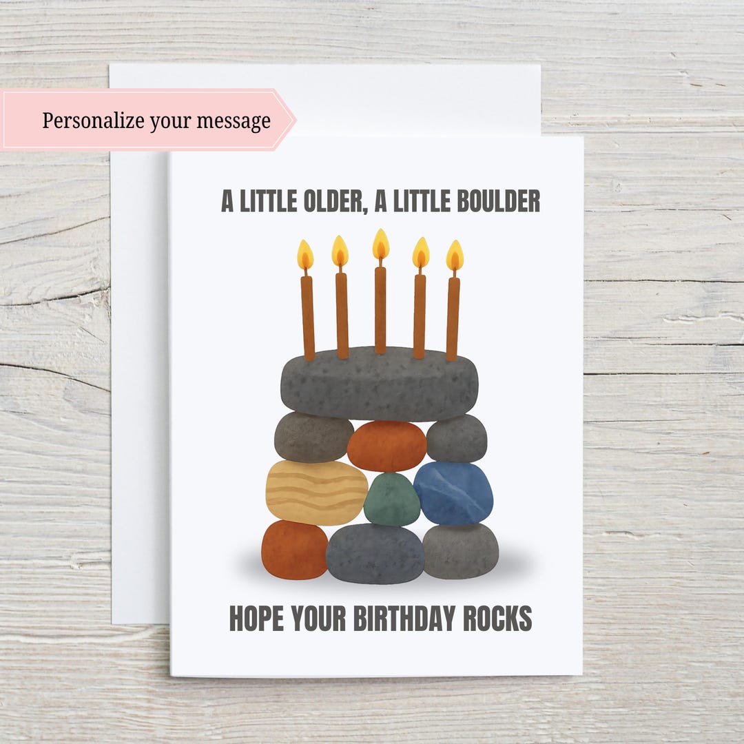 Rock Collector Birthday Card, Hope Your Birthday Rocks Card, Geologist ...