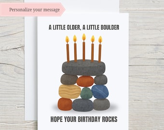 Rock Collector Birthday Card, Hope Your Birthday Rocks Card, Geologist Birthday Card, Science Birthday Card, Rock Card, Rock Lover Gift,