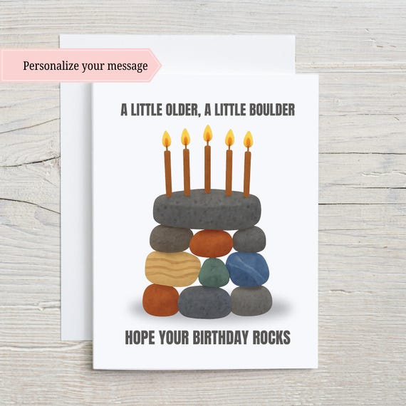 Rock Collector Birthday Card, Hope Your Birthday Rocks Card, Geologist Birthday Card, Science Birthday Card, Rock Card, Rock Lover Gift,