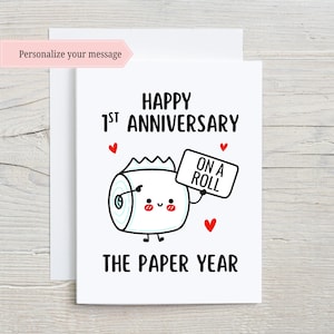 1st Anniversary Card First Anniversary Card Paper Wedding Anniversary Card Anniversary Gift for Husband Wife Card for Couple Paper Theme