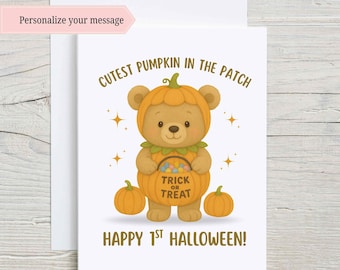 1st Halloween Card, Halloween Baby Boy, Halloween Baby Girl, First Halloween, Baby First Halloween Gift, My First Halloween, Halloween Card