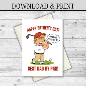 DESCARGA DIGITAL Tarjeta del Día del Padre de Trump, Tarjeta del Día del Padre Golfista, Tarjeta para Él, Tarjeta Divertida del Día del Padre, Tarjeta de Papá