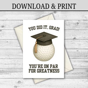 DESCARGA DIGITAL Tarjeta de Graduación de Golf, Tarjeta de Graduación Deportiva, Tarjeta de Equipo de Golf, Tarjeta para la Noche de Graduados, Tarjeta para Graduados, Tarjeta para Amantes del Golf