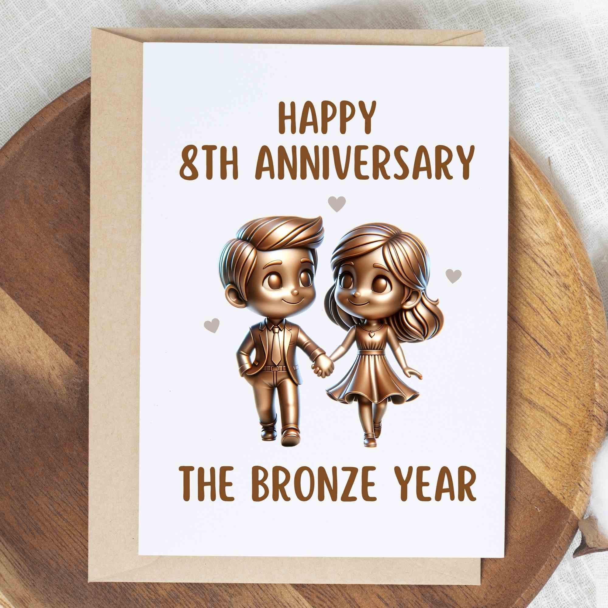 DIGITAL DOWNLOAD 8th Anniversary Card Bronze Anniversary Card Gift