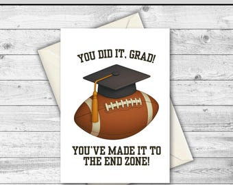 DIGITAL DOWNLOAD Football Graduation Card, Sports Graduation Card, Football Player Card, Senior Night Card, Card for Graduate,