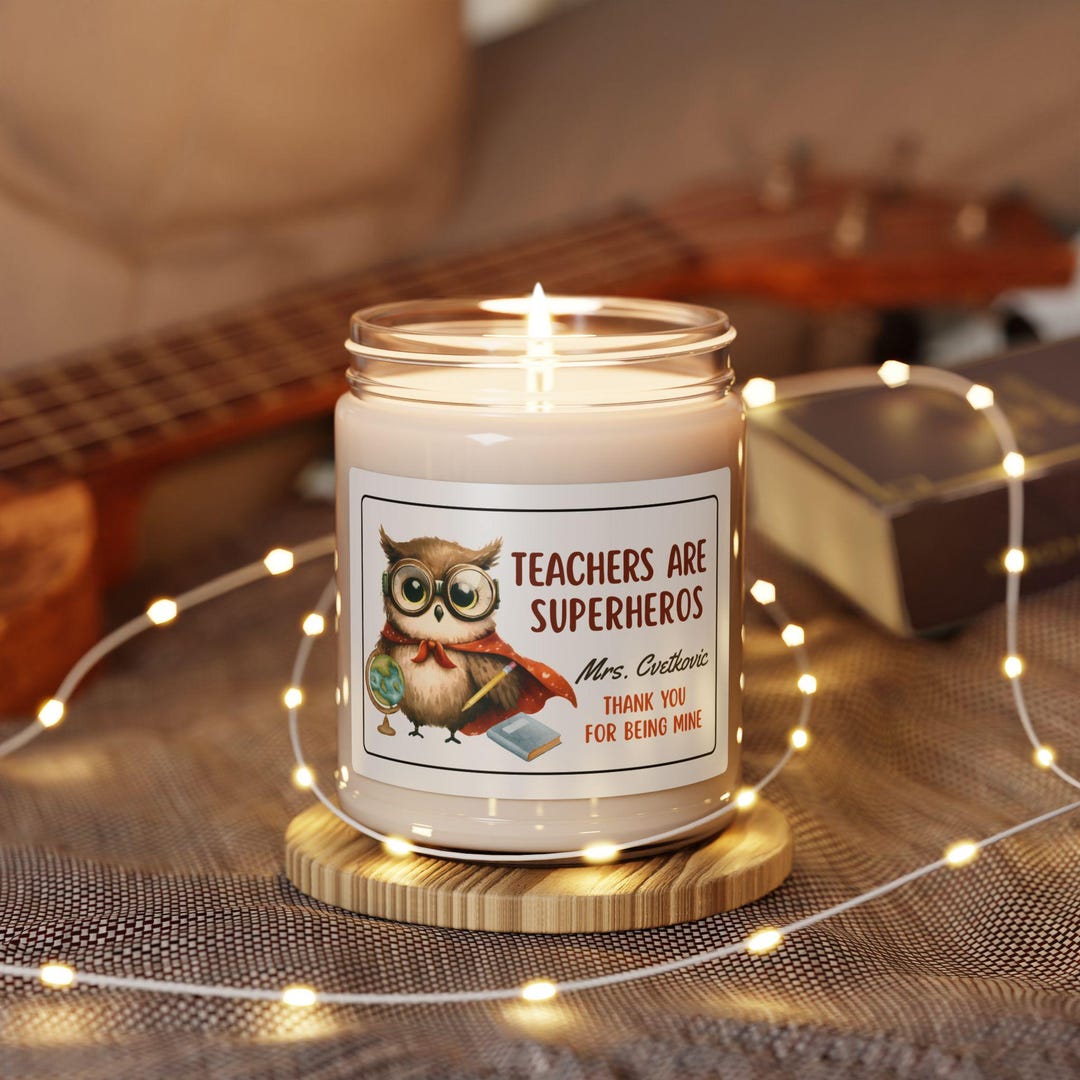 Teacher Appreciation Candle Teacher Thank You Gift End of Year Gift ...