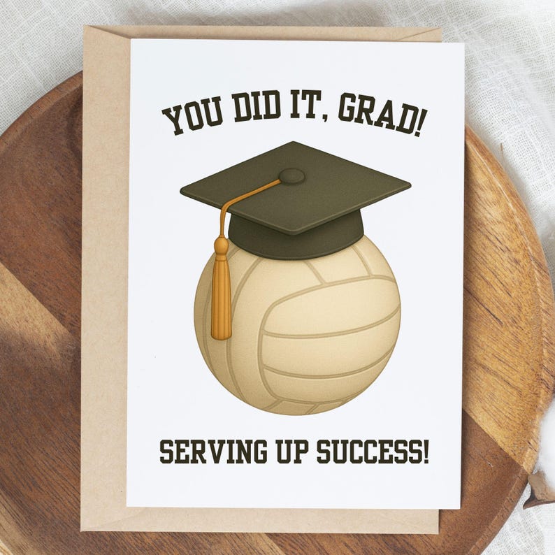 Volleyball Rookie Card DIGITAL DOWNLOAD Volleyball Graduation Card, Sports Graduation Card ...