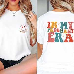Koszulka z napisem „W mojej ciąży” T-shirt, koszulka z ogłoszeniem o narodzinach dziecka, sweter na dzień matki, koszulka dla kobiet w ciąży, słodka koszulka dla nowej mamy, koszulka z ogłoszeniem o ciąży