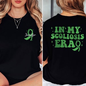 Scoliosis Tshirt Awareness Month T-Shirt Green Ribbon Gift Scoliosis Tshirt Awareness Month T-Shirt Green Ribbon Gift