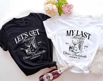 Nashville Bachelorette Shirts, Custom Last Rodeo Bachelorette Shirts, Western Bridal Party Shirt, Personalized Location Shirt, Western Bride