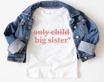 Big Sister Shirt, Big Sister Announcement Kids Shirt, Retro Big Sister Sibling Tee, Cute Big Sister Gift, Only Child Big Sister Shirt
