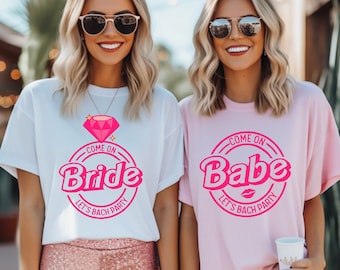 Camisetas para despedidas de soltera, camiseta "Vamos, novia", camiseta "Vamos, nena", regalos para damas de honor, novia y nena