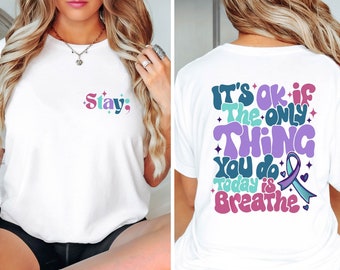 Camiseta de prevención del suicidio, camiseta de concienciación sobre el suicidio, camiseta de salud mental, camiseta Stay, camiseta You Matter, camisetas de apoyo al suicidio, camiseta con punto y coma