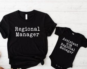 Regional Manager and Assistant to the Regional Manager Shirt, Father's Day Gift, Matching Father Son T-Shirt, 1st Matching Kids Dad Shirts