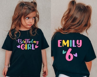 Custom Birthday Girl Shirt, Girls Birthday Shirt, Birthday Toddler Shirt, 6th Birthday T-Shirt, Personalized Birthday Girl Party Shirt Gift