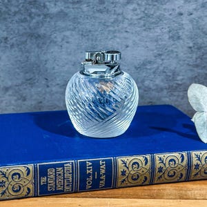Vintage Cut Glass Table Lighter Japanese Butane Refillable Crystal Style Barware Home Decor Collectible Gift Idea Home Decor Accent