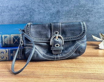 バッグ COACH Leather Satchel Bag Baby Blue Y2K Vintage Coach Y2K Baby Blue Soho Flap Shoulder Bag 9248 Spring
