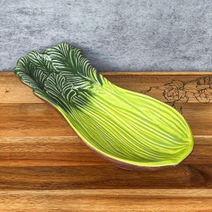 Vintage Pottery Celery Dish Retro Farmhouse Kitchen Decor Handcrafted Ceramic Platter Collectible Vegetable Dish Vintage Kitchenware