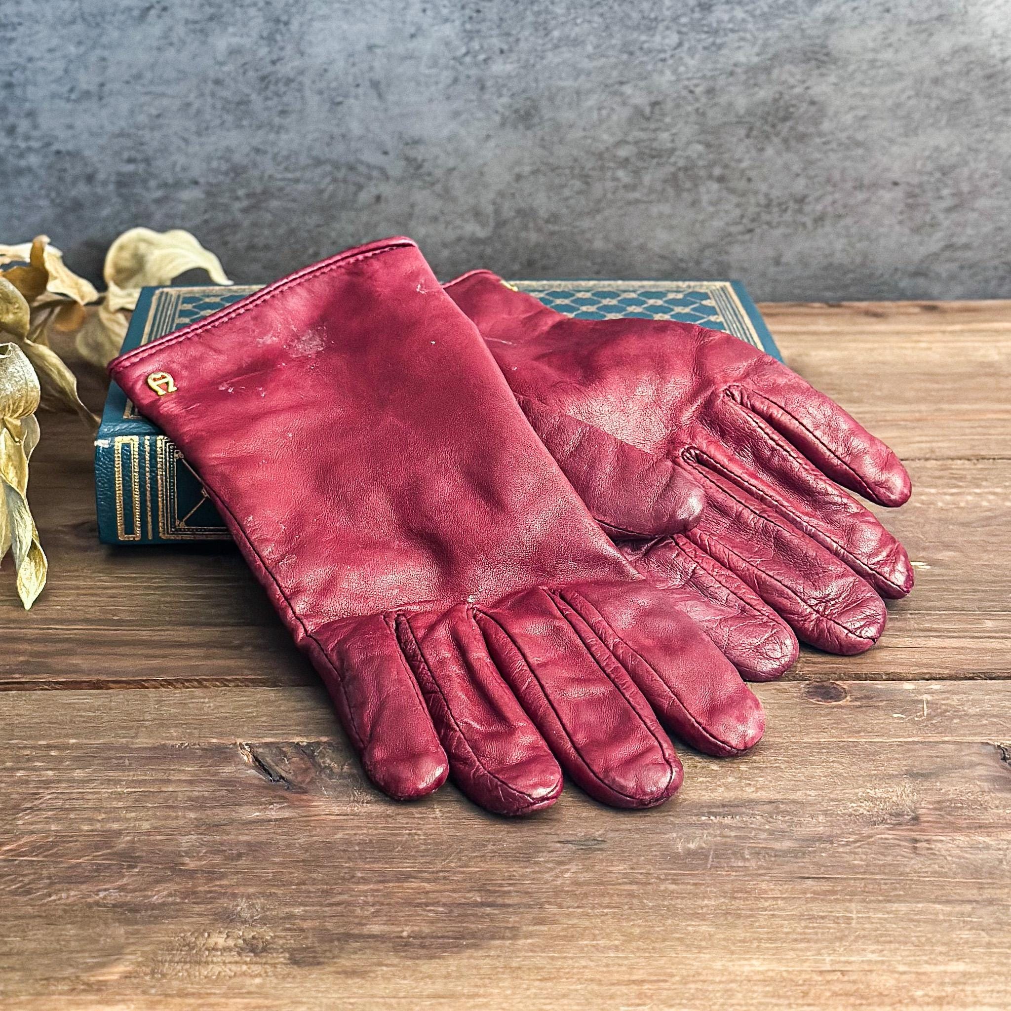 おのり未使用 AIGNER アイグナー ペッカリー 手袋グローブ7 1/2 Aigner Leather Glove - Etsy