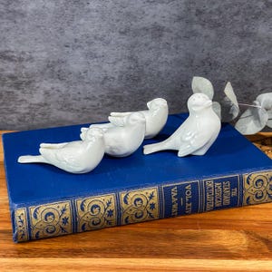 Lot of 4 Vintage Lenox Birds Figurines Salt Shakers Bone China Collectible Bird Decor Cottagecore Shelf Display