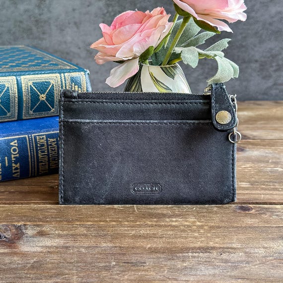 Vintage Coach Black Leather Keychain Wallet: Small Co… - Gem