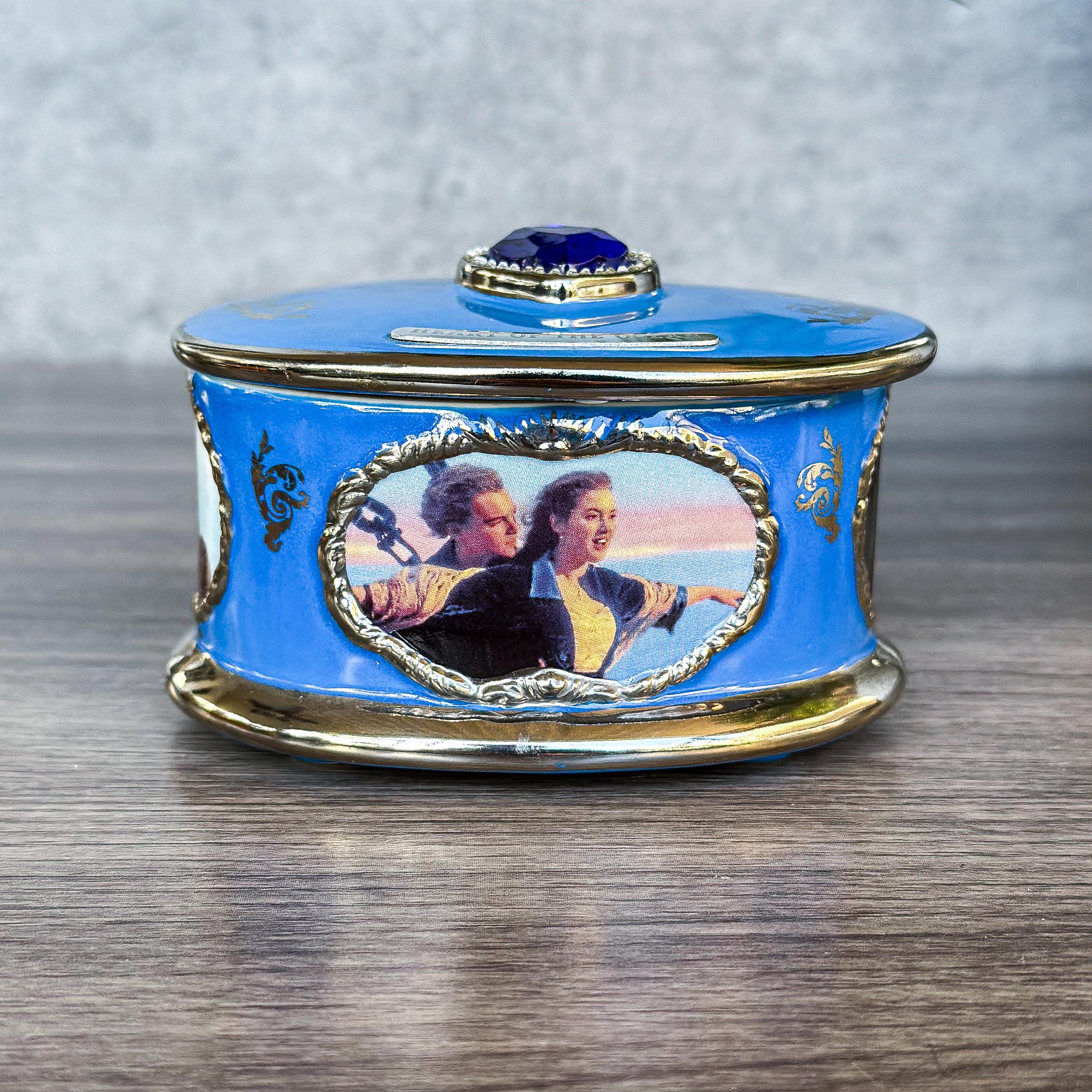 オルゴール REUGE R.M.S. TITANIC Rose's Music Box Exquisite Single Stem White Rose Musical Jewelry Box - My