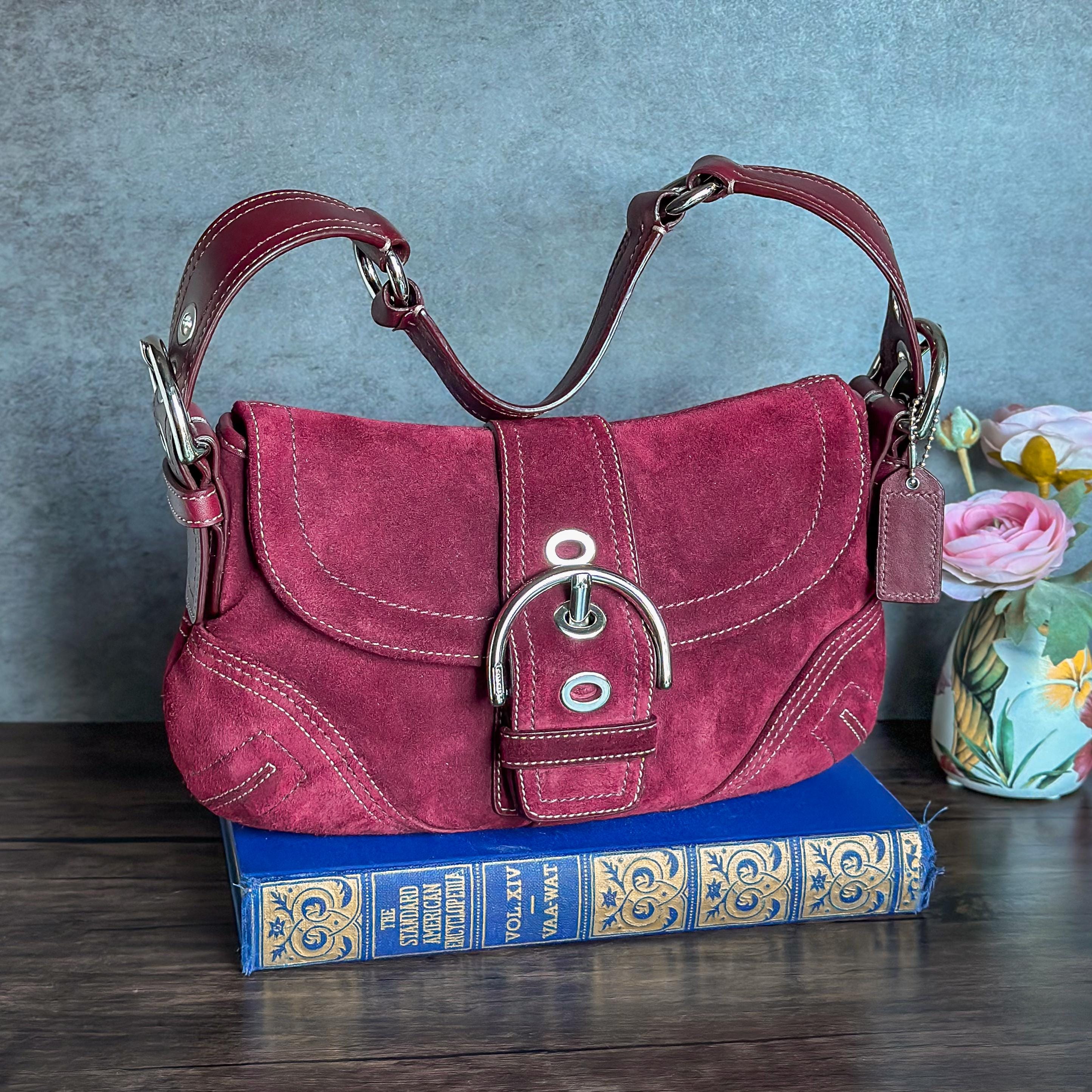 Y2K Coach Red Suede Soho Shoulder Bag Purse 2006: Vintage Coach
