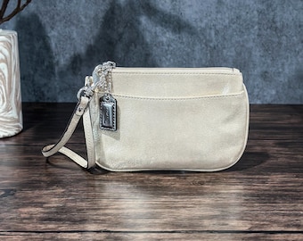 Vintage Coach Poppy Wristlet: Metallic Champagne Gold, Y2K Mini Purse