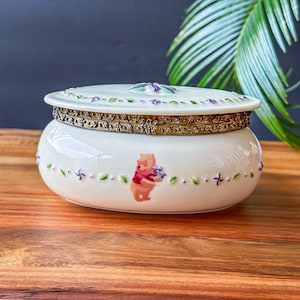 Vintage Disney Winnie The Pooh Porcelain Music Box Trinket