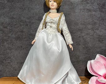 Vintage Manorville Princess Diana Porcelain Doll, 12-inch Collectible