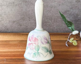 Vintage Wedgwood Sweet Pea Bell: Fine Bone China Floral Decor