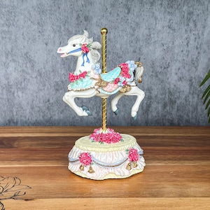 Vintage 1970s Heritage House Carousel Horse “Yesterday” County Fair Collection Vintage Gift Idea - Music does not play