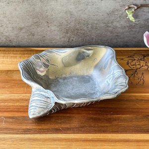 Vintage Arthur Court Aluminum Shell Dish Textured Coastal Bowl Rare Sea Life Decor Ocean Themed Collectible Vintage Gift Idea