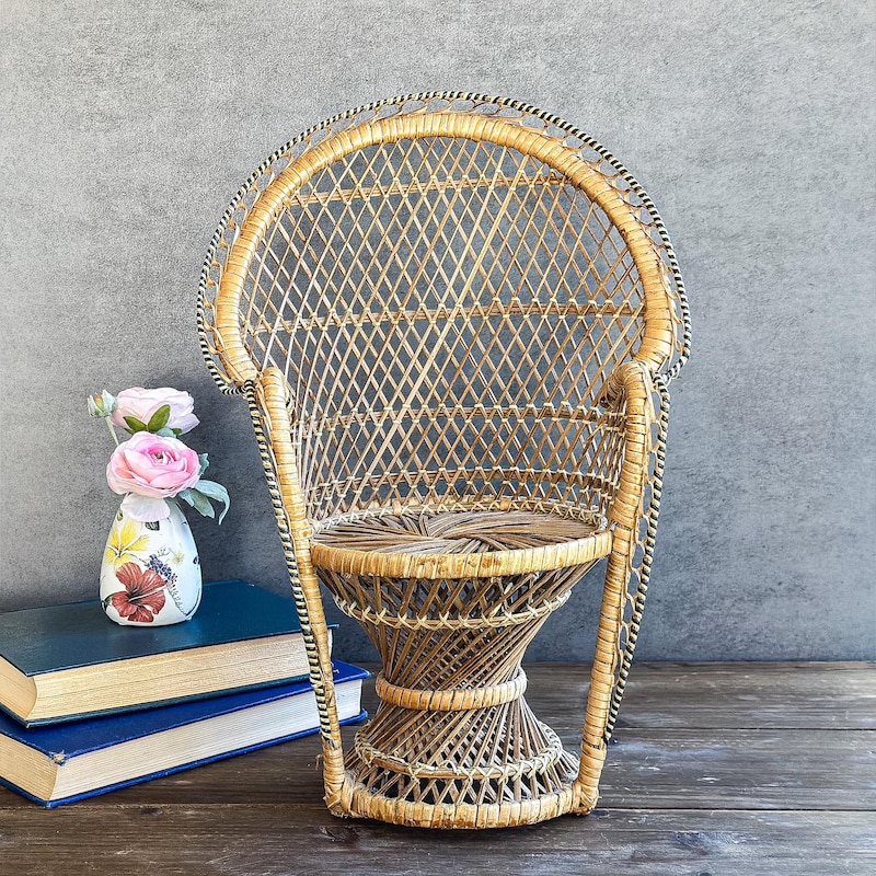 Rustic Boho Chair Boho Rattan Accent Chair - Etsy