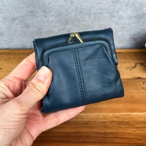 Vintage Navy Portemonnaie mit Kisslock-Verschluss Kunstleder Geldbörse Retro Geldbörse Vintage Accessoires Vintage Geschenkidee