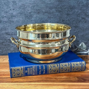 Vintage Brass Bucket Planter Pot Bowl Pail with Handle India Made Solid Brass Flower Pot Boho Decor Timeless Decorative Accent